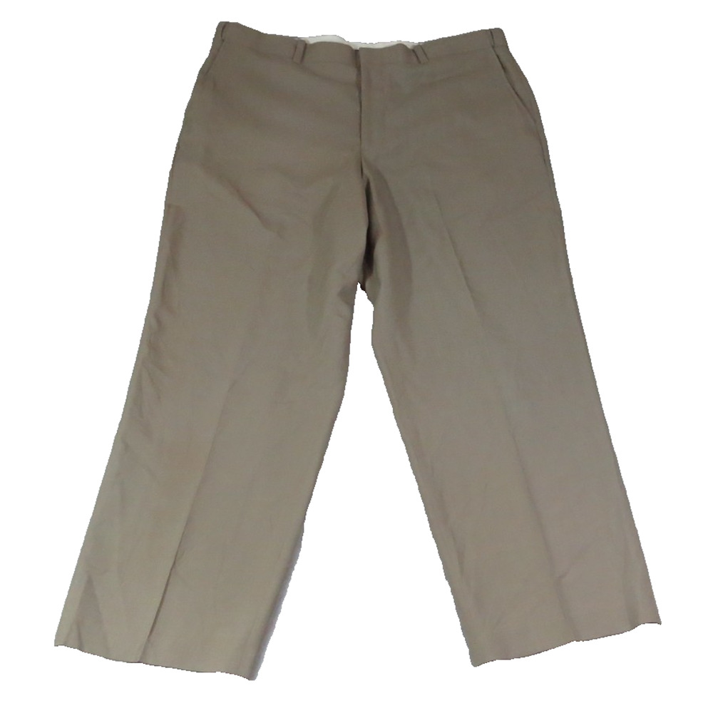LL Bean Wool Dress Office Pants 38W Tan Khaki Comfort Waist Mens Slacks Classic